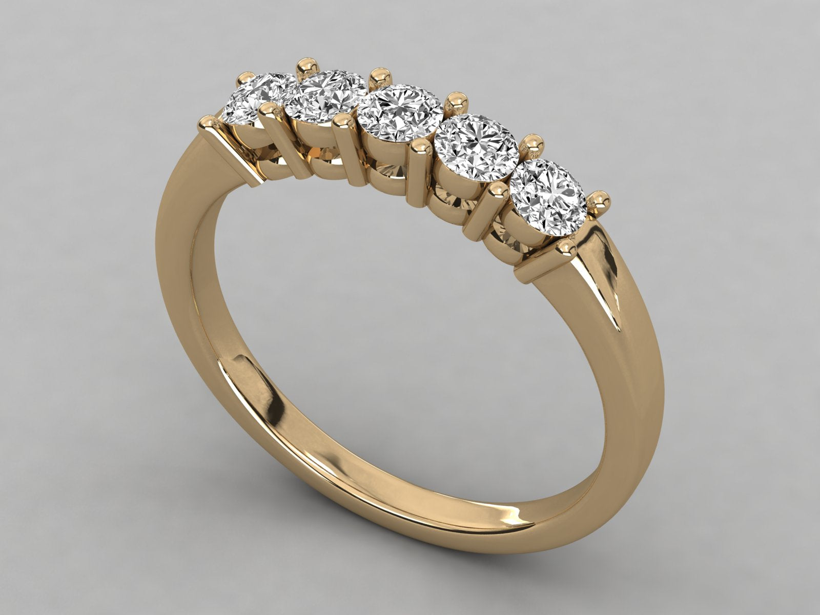 10K  LAB GROWN DIAMOND LADIES BRILLIANT BAND RING.