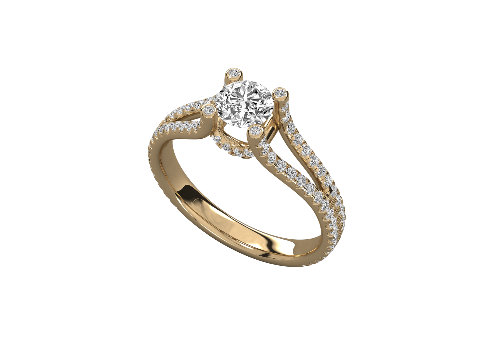 10K GOLD SOLITAIRE  LAB GROWN DIAMOND  BRILLIANT RING.