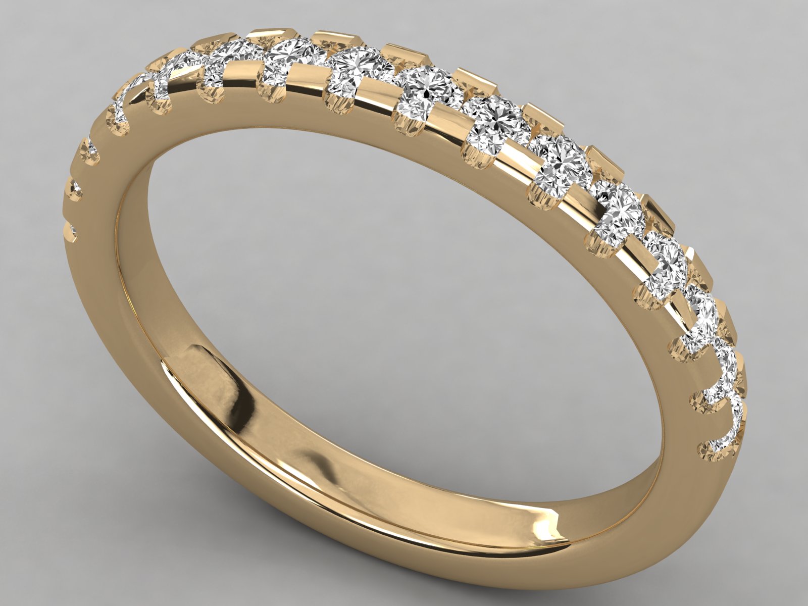 10K GOLD  LAB GROWN DIAMOND LADIES BAND RING.