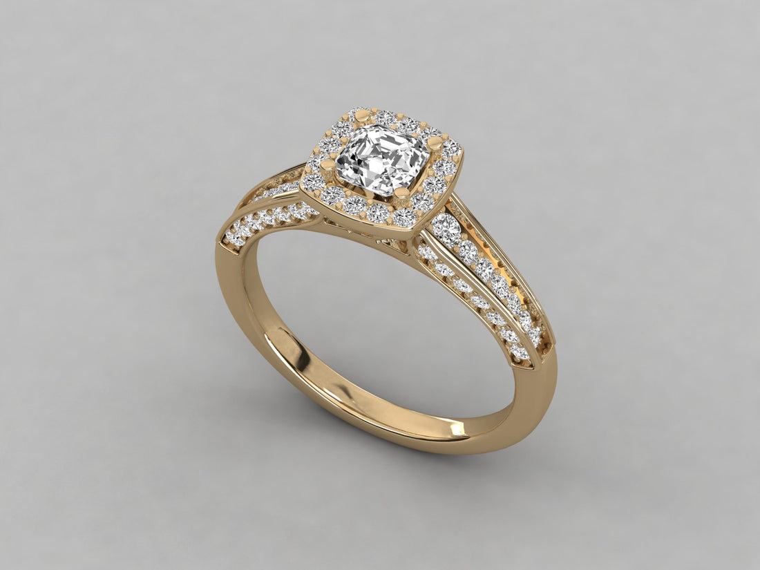 10K GOLD SOLITAIRE LAB GROWN DIAMOND LADIES  RING.