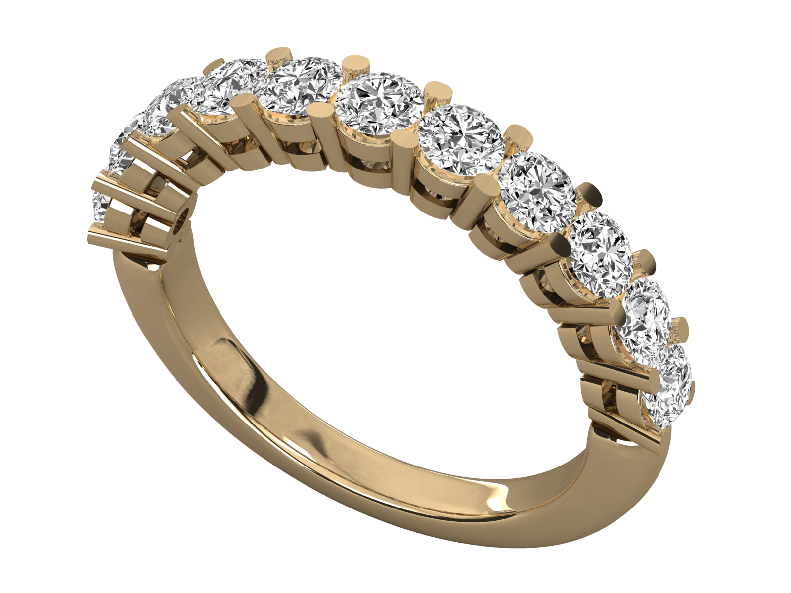 10K GOLD  LAB GROWN DIAMOND LADIES BAND RING.