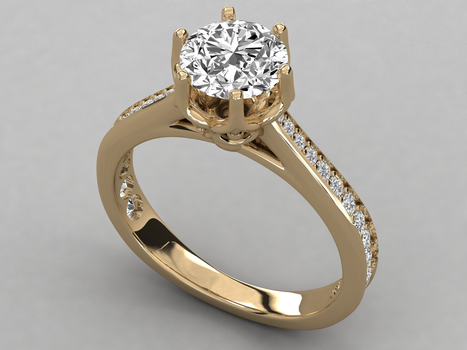 10K GOLD SOLITAIRE LAB GROWN DIAMOND LADIES  RING.