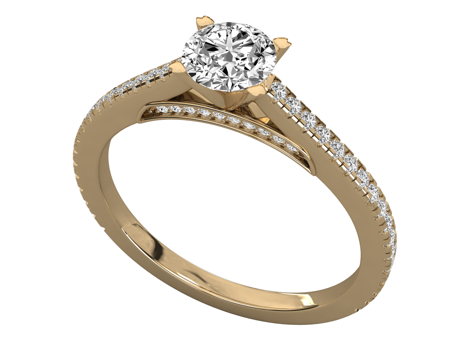 10K GOLD SOLITAIRE LAB GROWN DIAMOND LADIES RING.