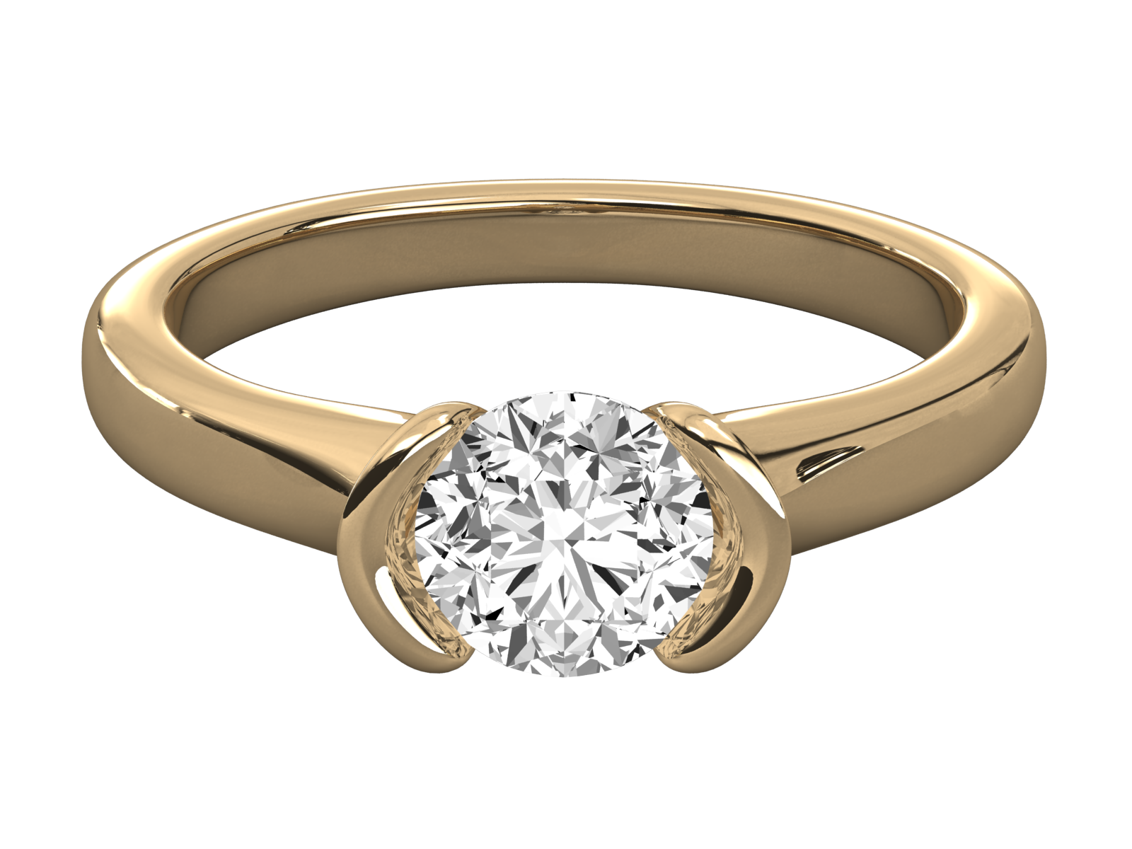 10K  GOLD  SOLITAIRE  LAB GROWN DIAMOND LADIES  RING.