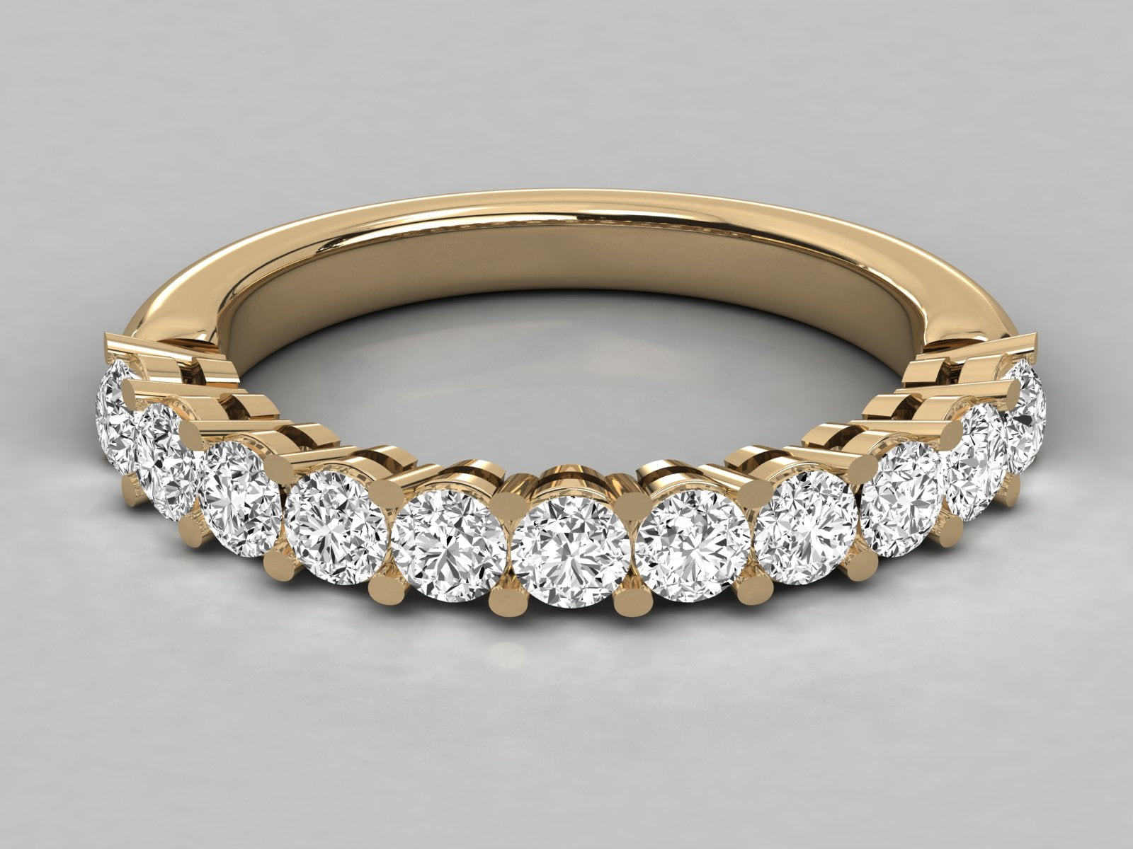 10K GOLD  LAB GROWN DIAMOND LADIES BAND RING.
