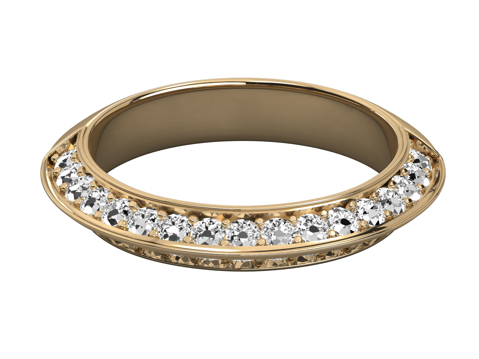 10K GOLD  LAB GROWN DIAMOND LADIES BAND RING.