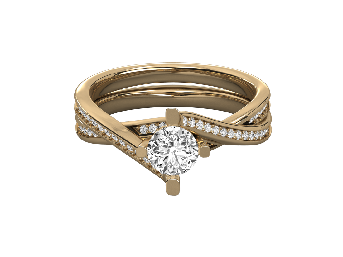 10K GOLD SOLITAIRE LAB GROWN DIAMOND  BRILLIANT RING.