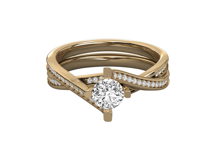 10K GOLD SOLITAIRE LAB GROWN DIAMOND  BRILLIANT RING.