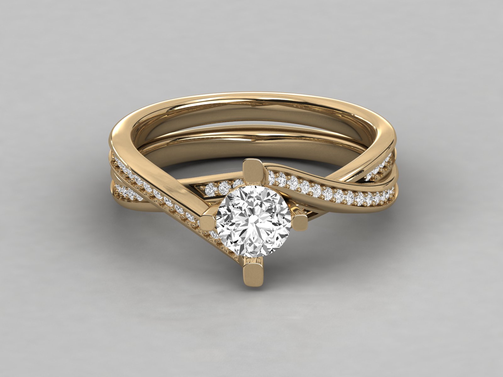 10K GOLD SOLITAIRE LAB GROWN DIAMOND  BRILLIANT RING.