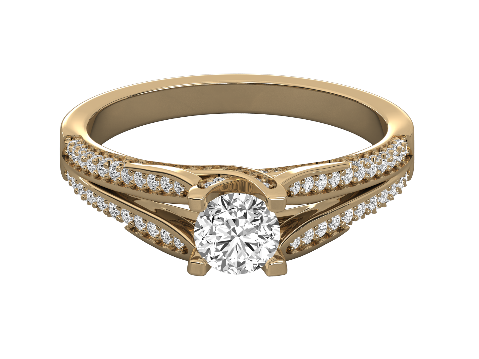 10K GOLD SOLITAIRE DIAMOND LADIES BRILLIANT RING.