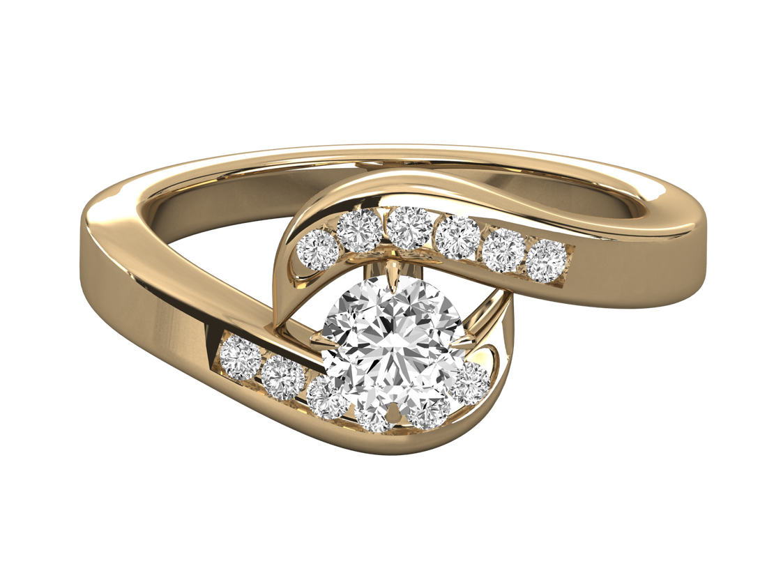 10K GOLD SOLITAIRE  LAB GROWN DIAMOND LADIES RING.