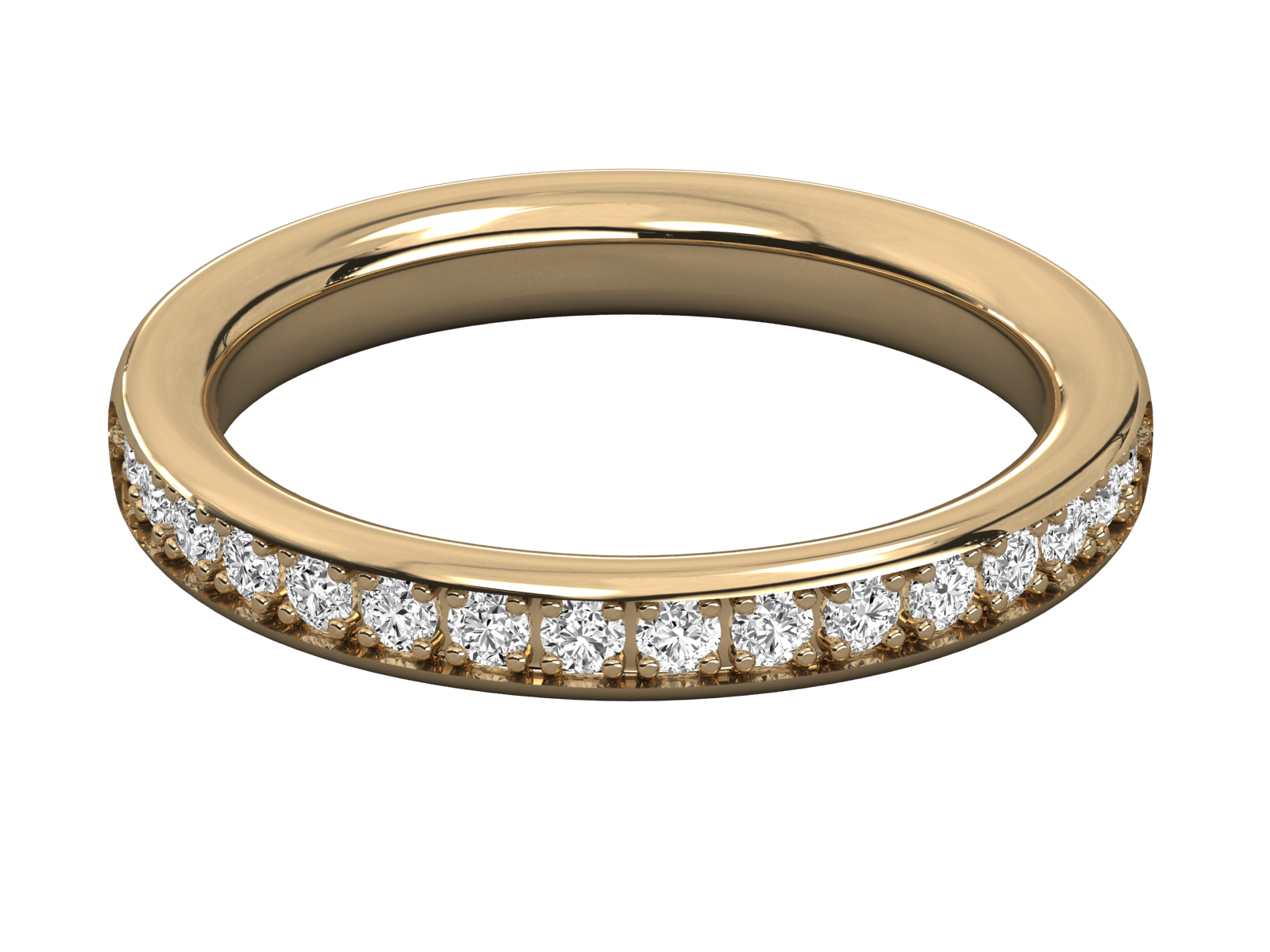 10K GOLD  LAB GROWN DIAMOND LADIES BAND RING.