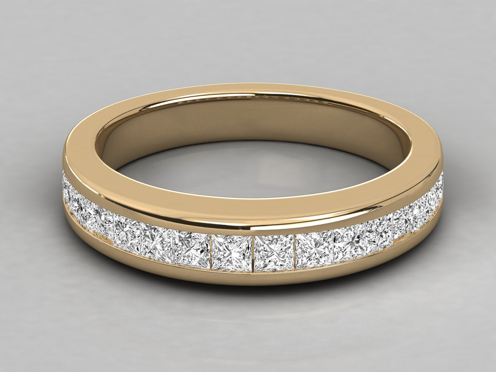 10K GOLD  LAB GROWN DIAMOND LADIES BAND RING.