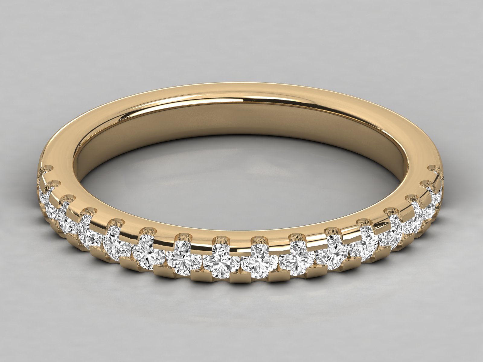 10K GOLD  LAB GROWN DIAMOND LADIES BAND RING.