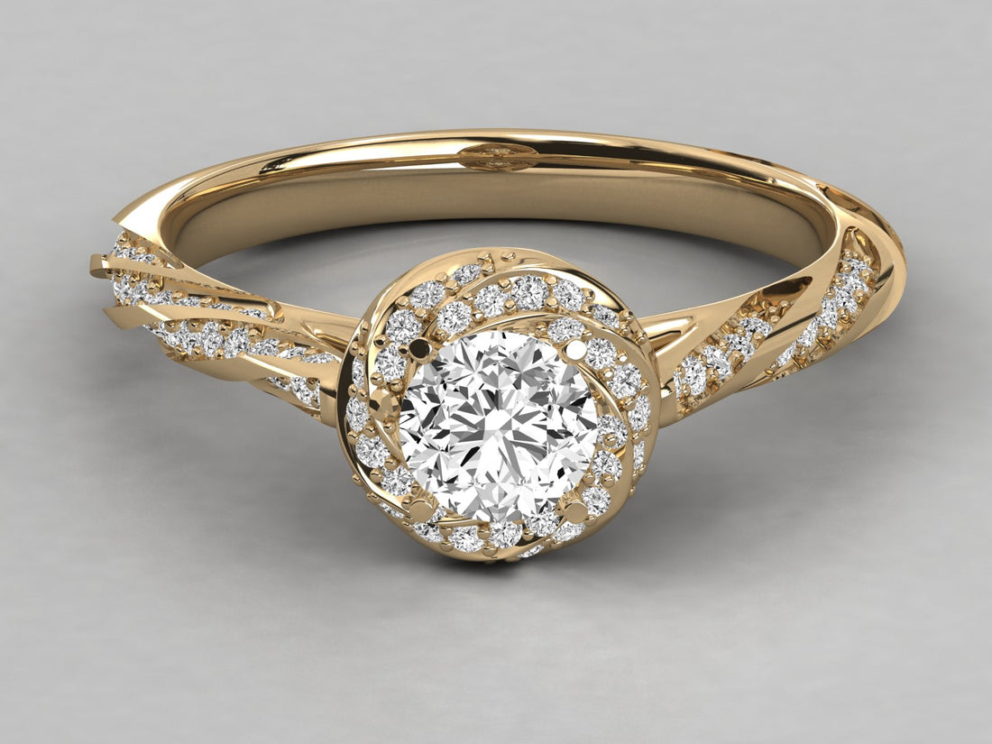 10k GOLD SOLITAIRE  LAB GROWN DIAMOND RING.