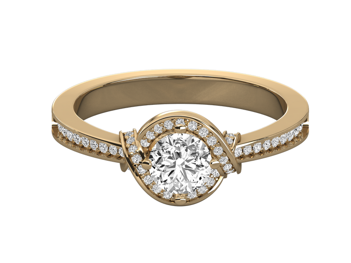 9K GOLD SOLITAIRE DIAMOND LADIES  RING.