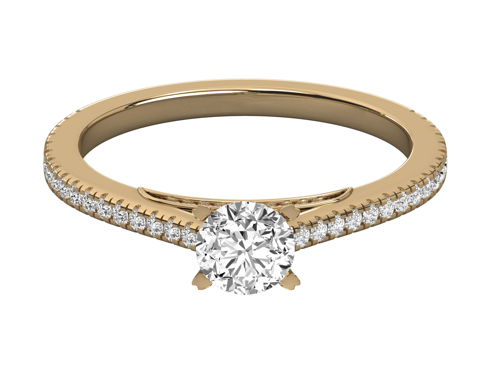 10K GOLD SOLITAIRE LAB GROWN DIAMOND LADIES RING.