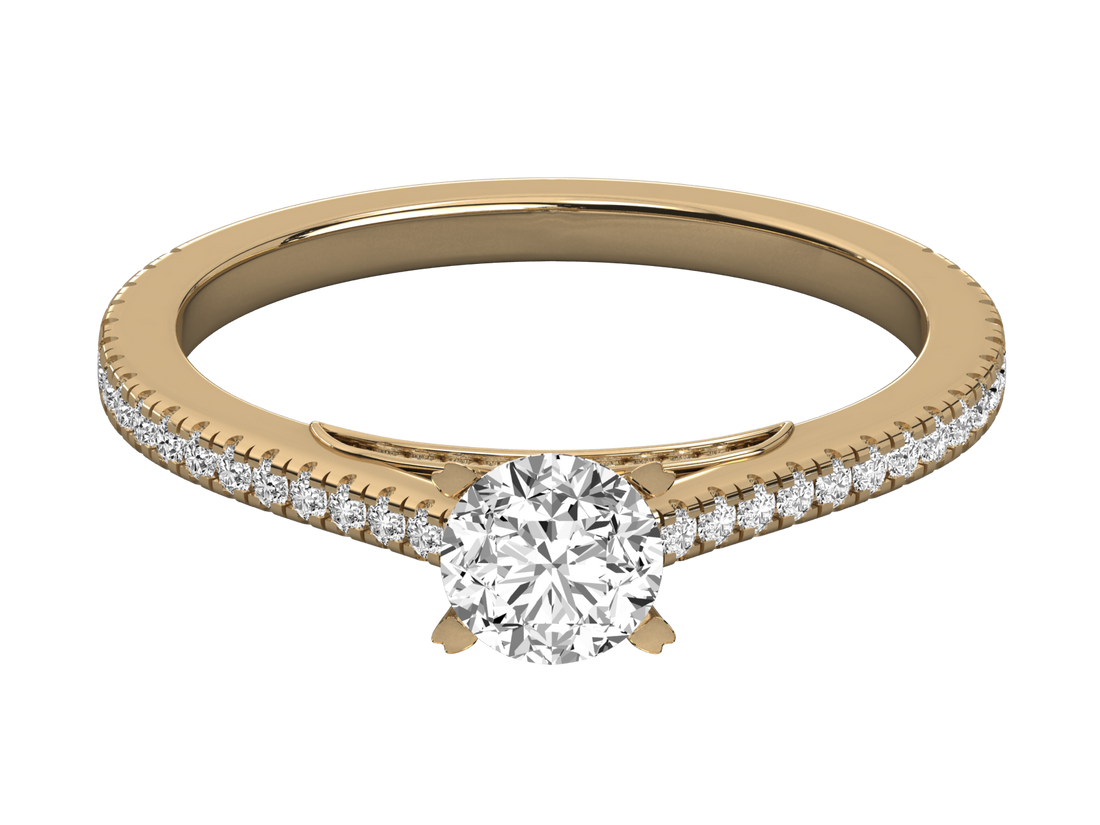 10K GOLD SOLITAIRE LAB GROWN DIAMOND LADIES RING.