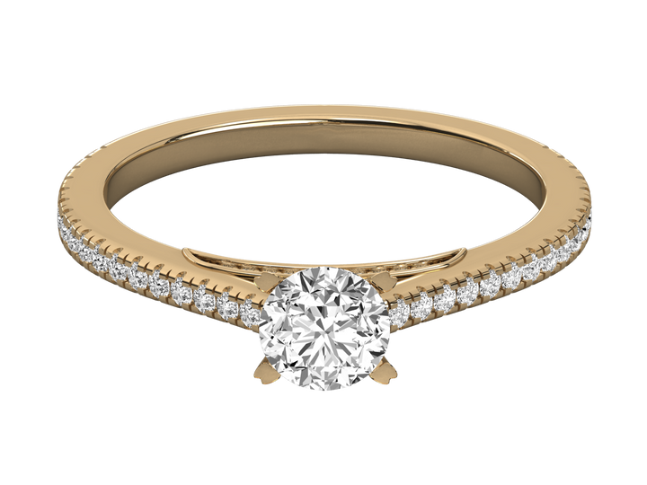 10K GOLD SOLITAIRE LAB GROWN DIAMOND LADIES RING.