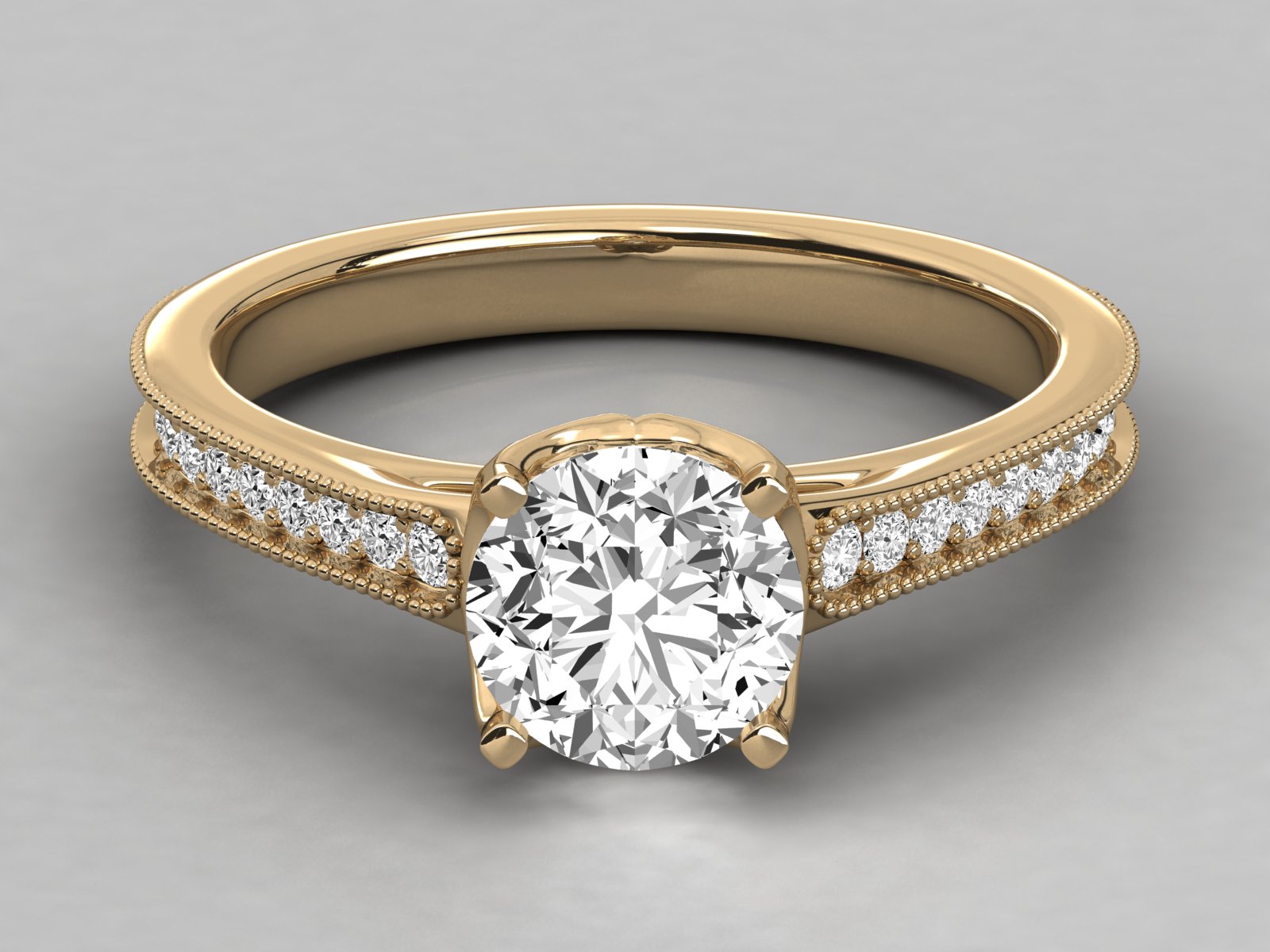 10K GOLD SOLITAIRE  LAB GROWN DIAMOND LADIES  RING.