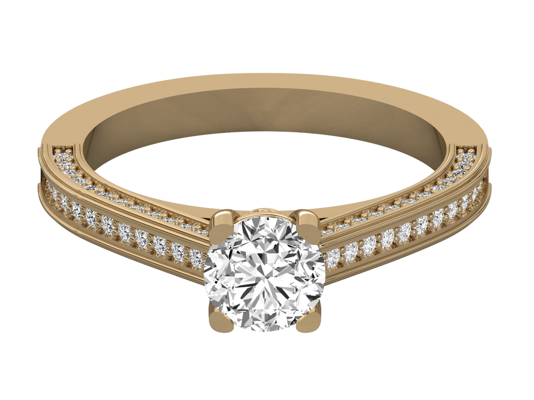 10K GOLD SOLITAIRE  LAB GROWN DIAMOND LADIES RING.