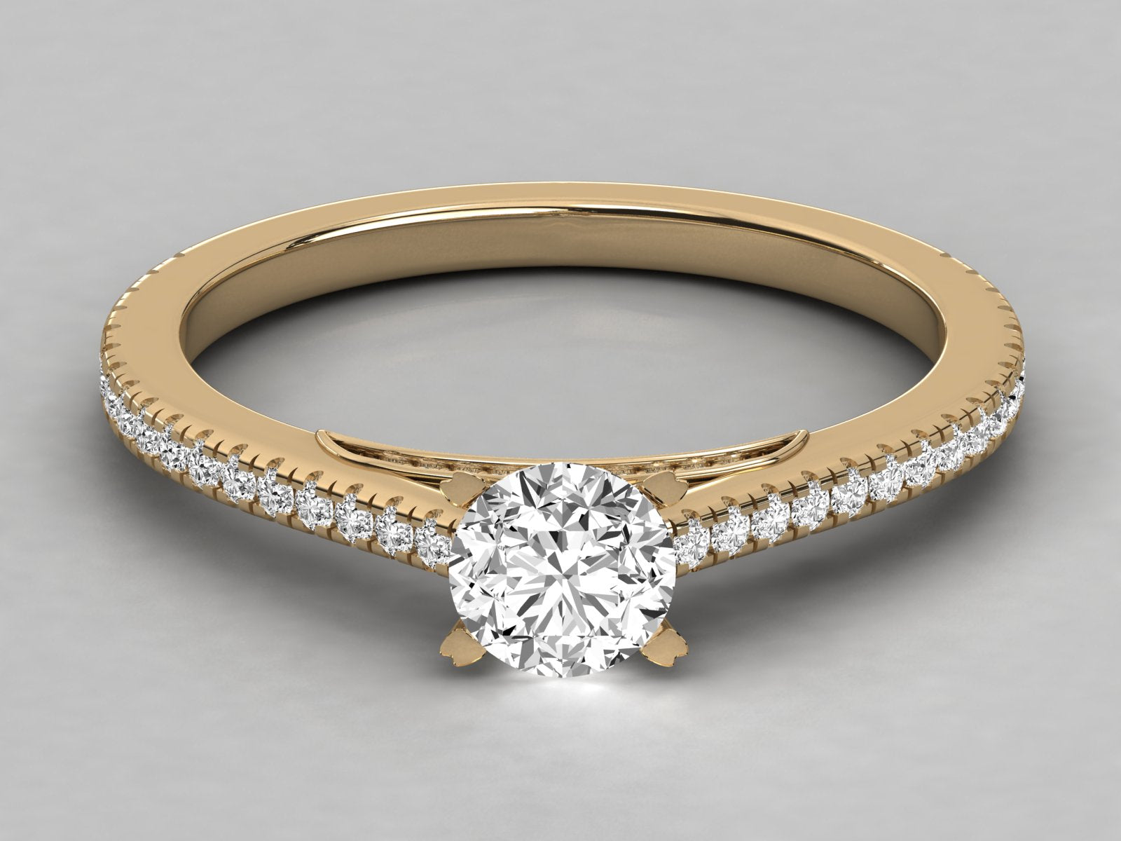 10K GOLD SOLITAIRE LAB GROWN DIAMOND LADIES RING.