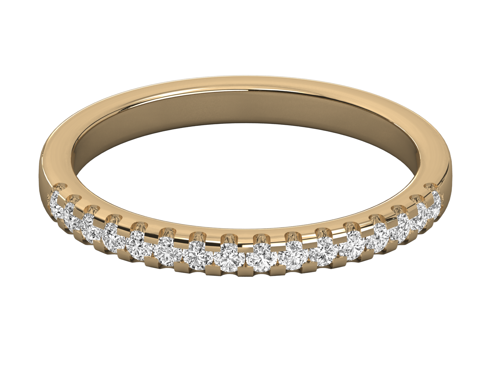 10K GOLD  LAB GROWN DIAMOND LADIES BAND RING.
