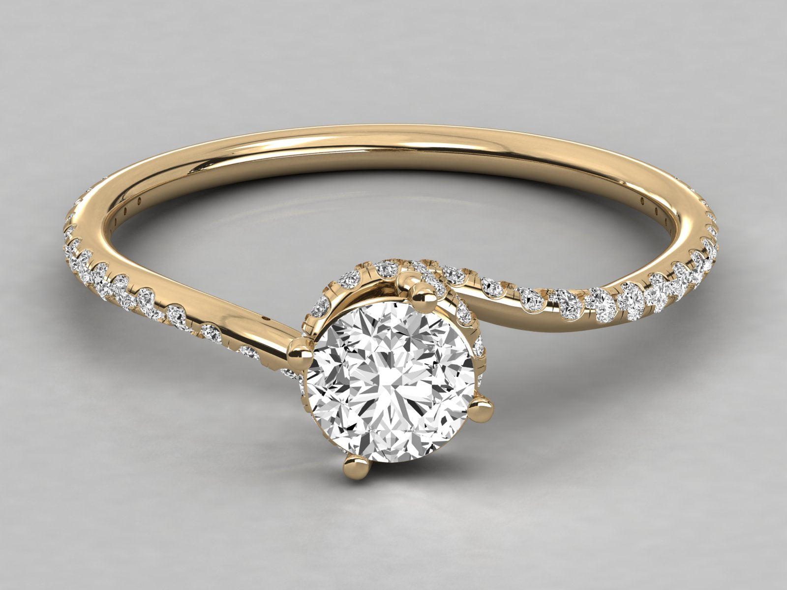 10K GOLD SOLITAIRE LAB GROWN DIAMOND LADIES  RING.