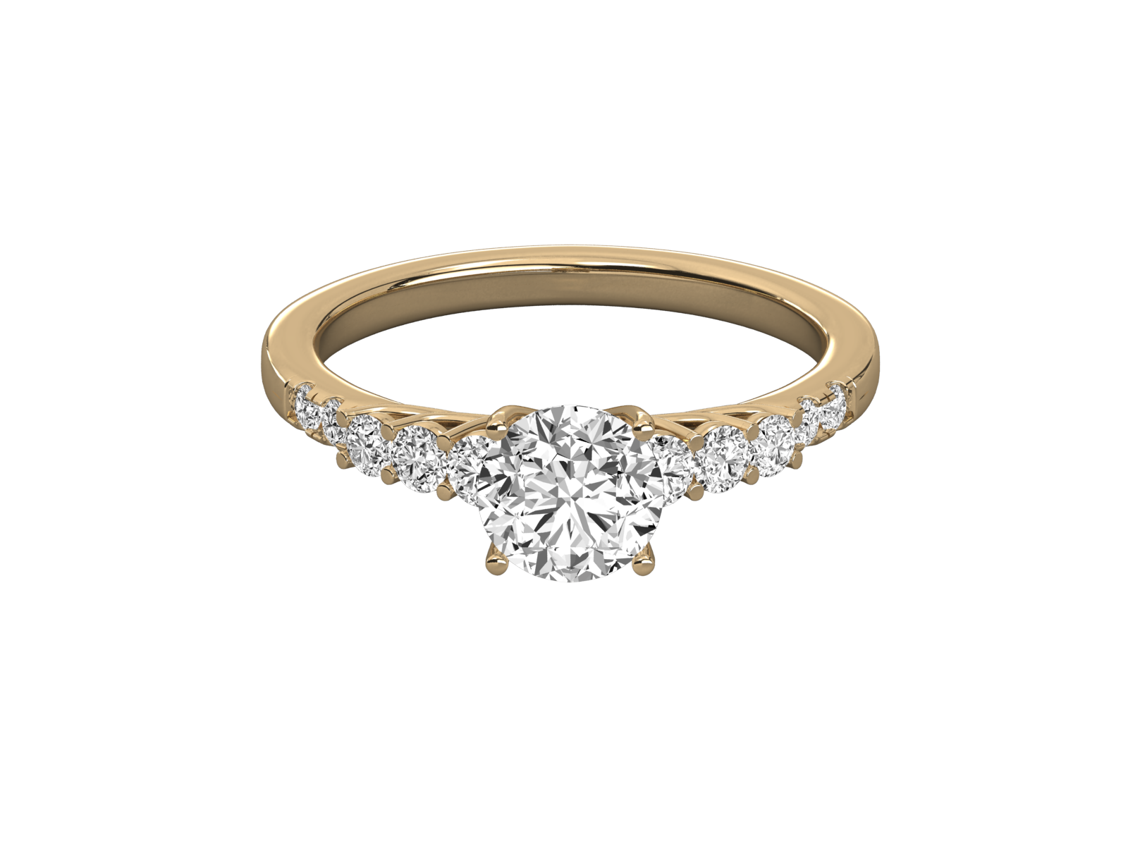 9K GOLD SOLITAIRE  LAB GROWN DIAMOND LADIES BRILLIANT RING.