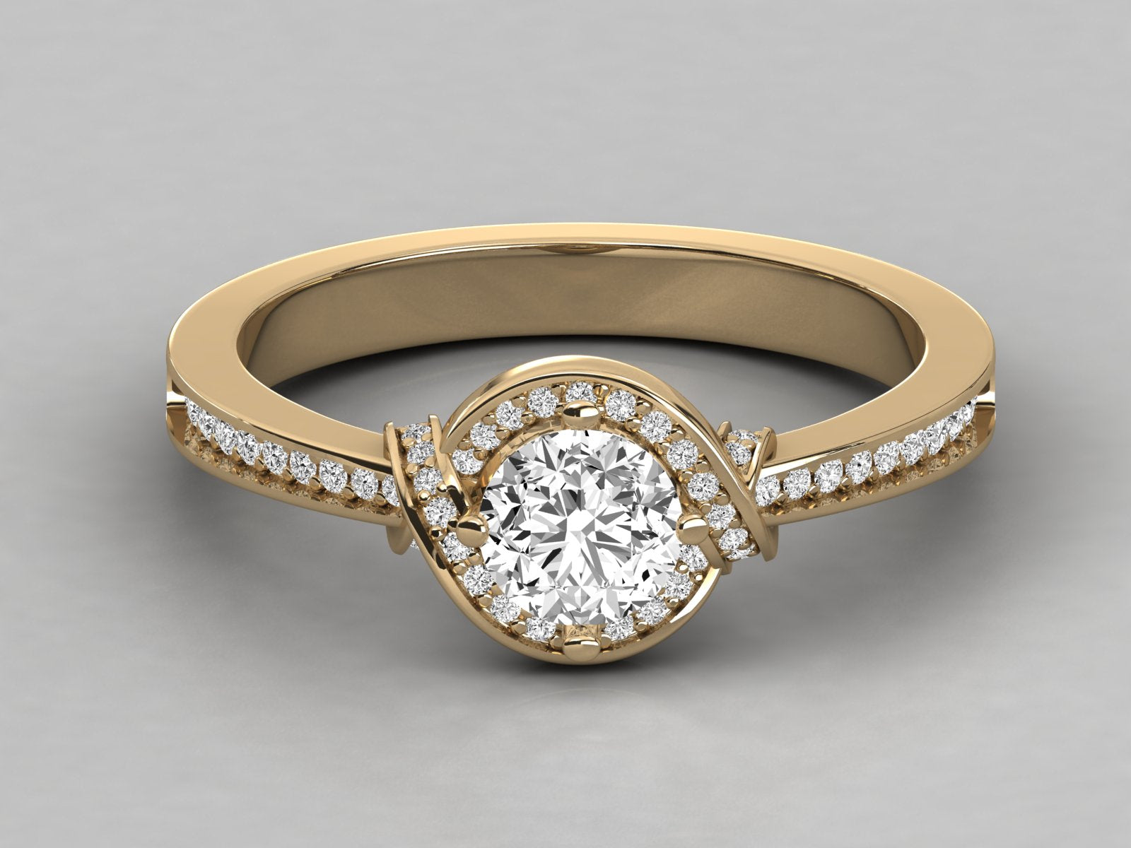 10K GOLD SOLITAIRE DIAMOND RING.