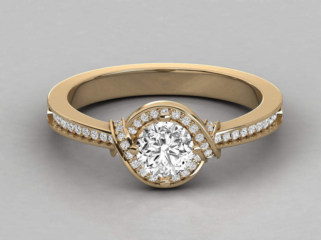 9K GOLD SOLITAIRE DIAMOND LADIES  RING.