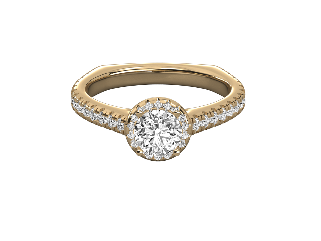 14K GOLD SOLITAIRE  DIAMOND LADIES BRILLIANT RING.