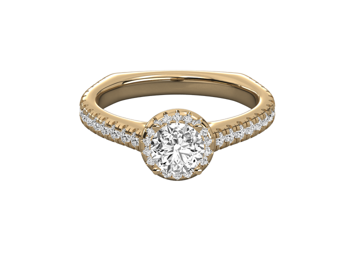 14K GOLD SOLITAIRE  DIAMOND LADIES BRILLIANT RING.
