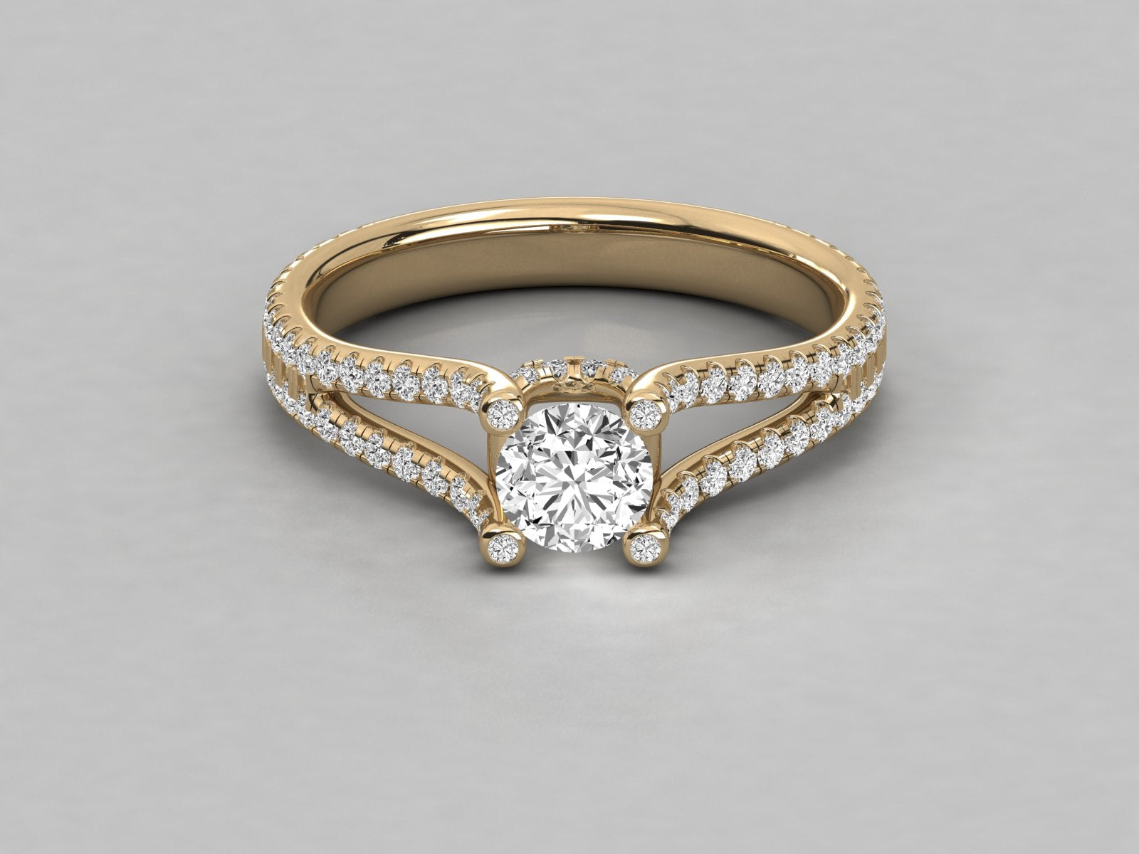 10K GOLD SOLITAIRE  LAB GROWN DIAMOND  BRILLIANT RING.