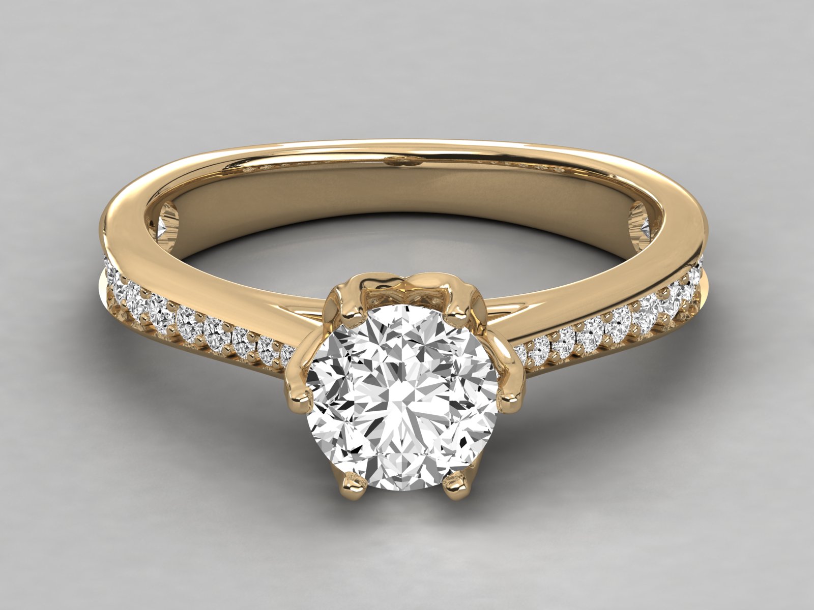 10K GOLD SOLITAIRE LAB GROWN DIAMOND LADIES  RING.