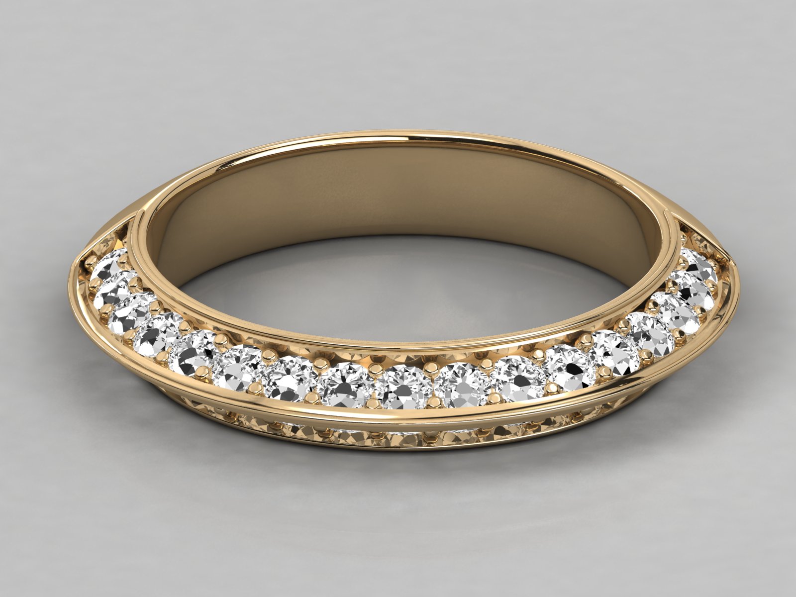 10K GOLD  LAB GROWN DIAMOND LADIES BAND RING.