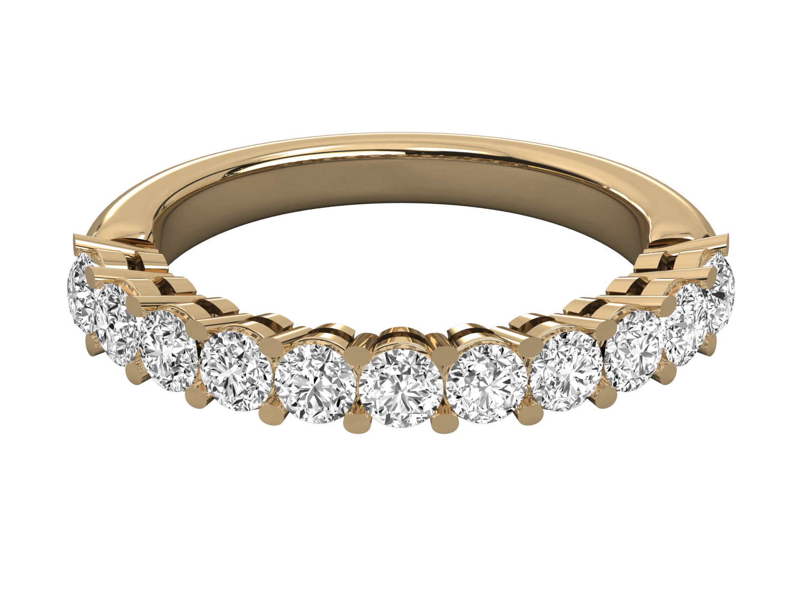 10K GOLD  LAB GROWN DIAMOND LADIES BAND RING.