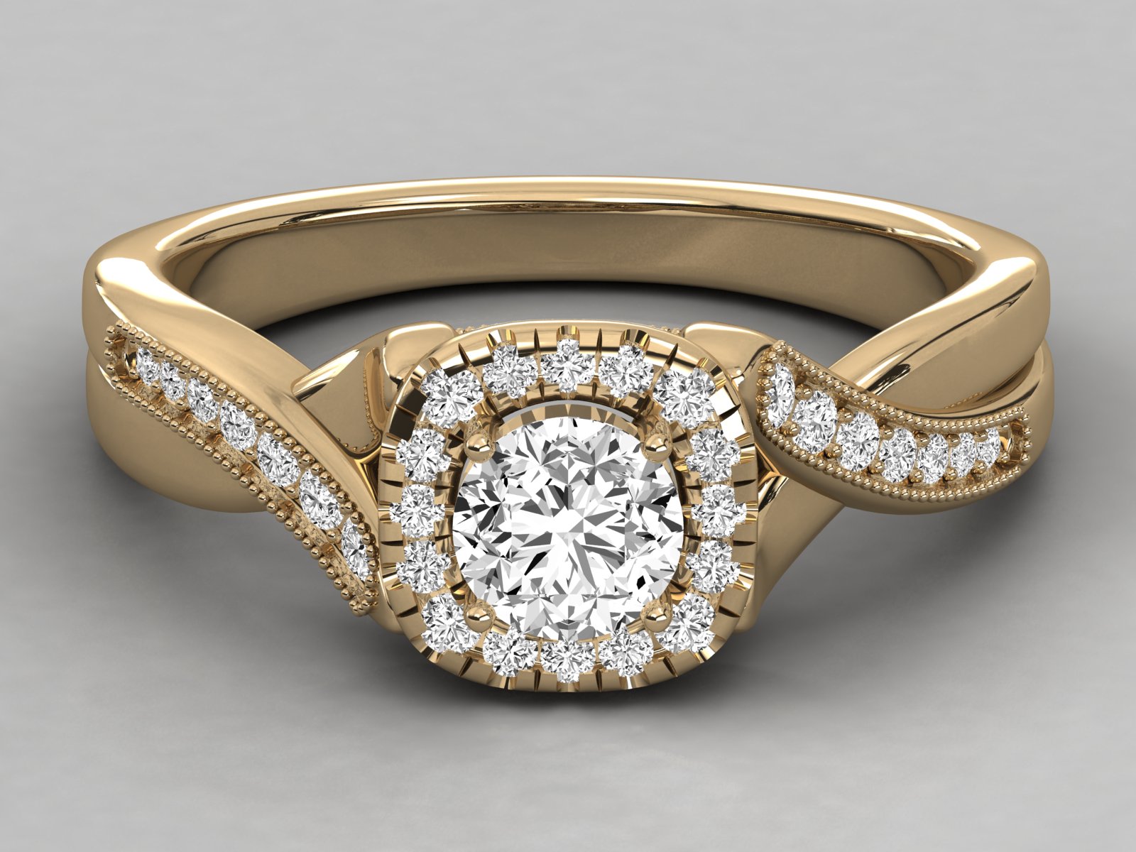 10K GOLD SOLITAIRE LAB GROWN DIAMOND LADIES  RING.