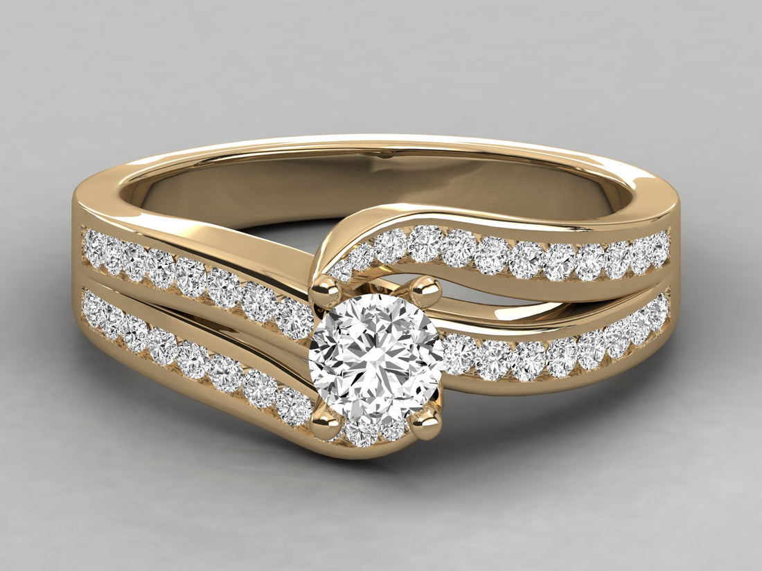 10K GOLD SOLITAIRE LAB GROWN DIAMOND LADIES  RING.