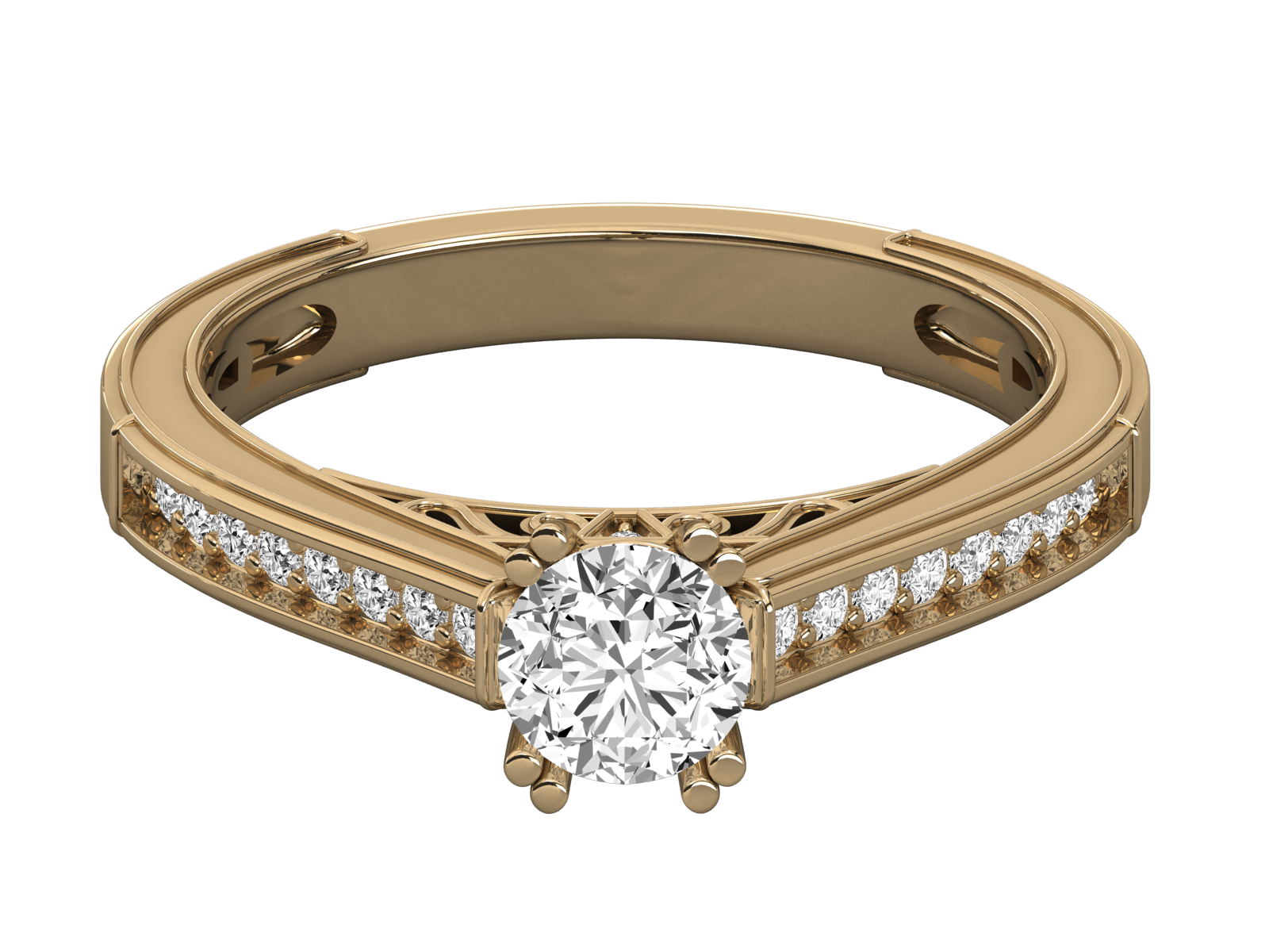 9K GOLD SOLITAIRE LAB GROWN DIAMOND LADIES  RING.