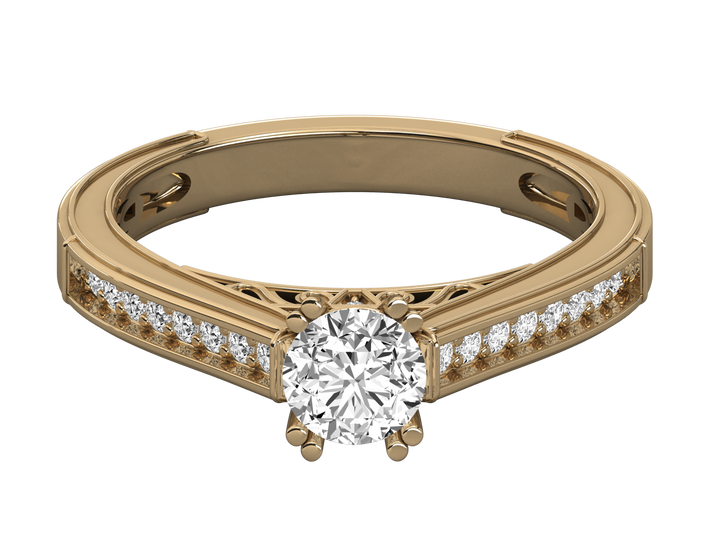 9K GOLD SOLITAIRE LAB GROWN DIAMOND LADIES  RING.