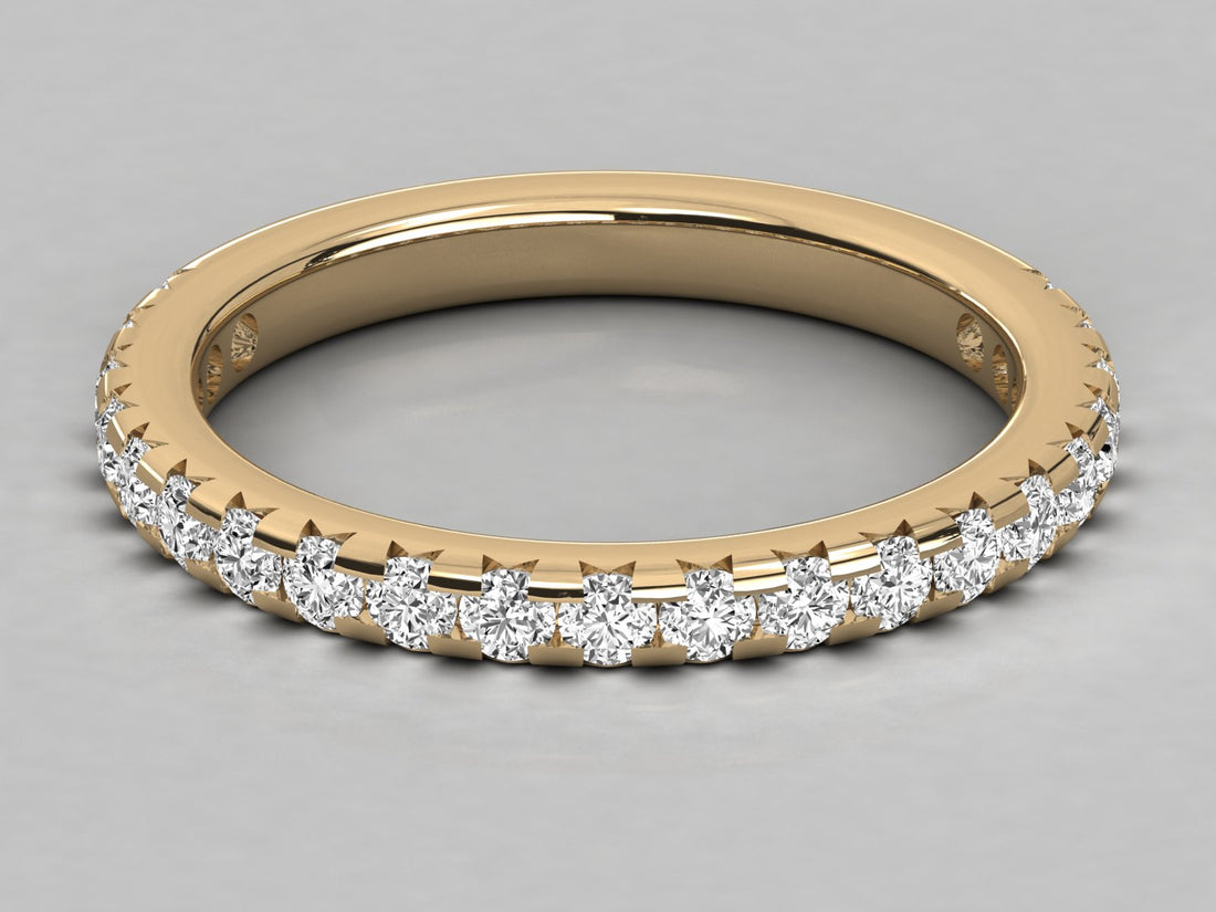 9K GOLD SOLITAIRE ROUND CUT LAB GROWN DIAMOND LADIES BRILLIANT RING.