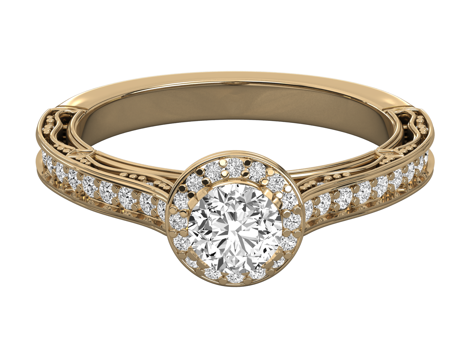 9K GOLD SOLITAIRE LAB GROWN DIAMOND LADIES  RING.
