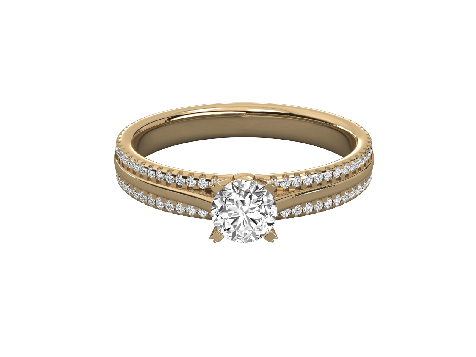 9K GOLD SOLITAIRE LAB GROWN DIAMOND LADIES  RING.