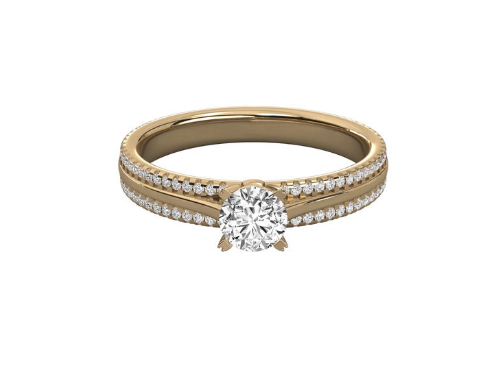 9K GOLD SOLITAIRE LAB GROWN DIAMOND LADIES  RING.