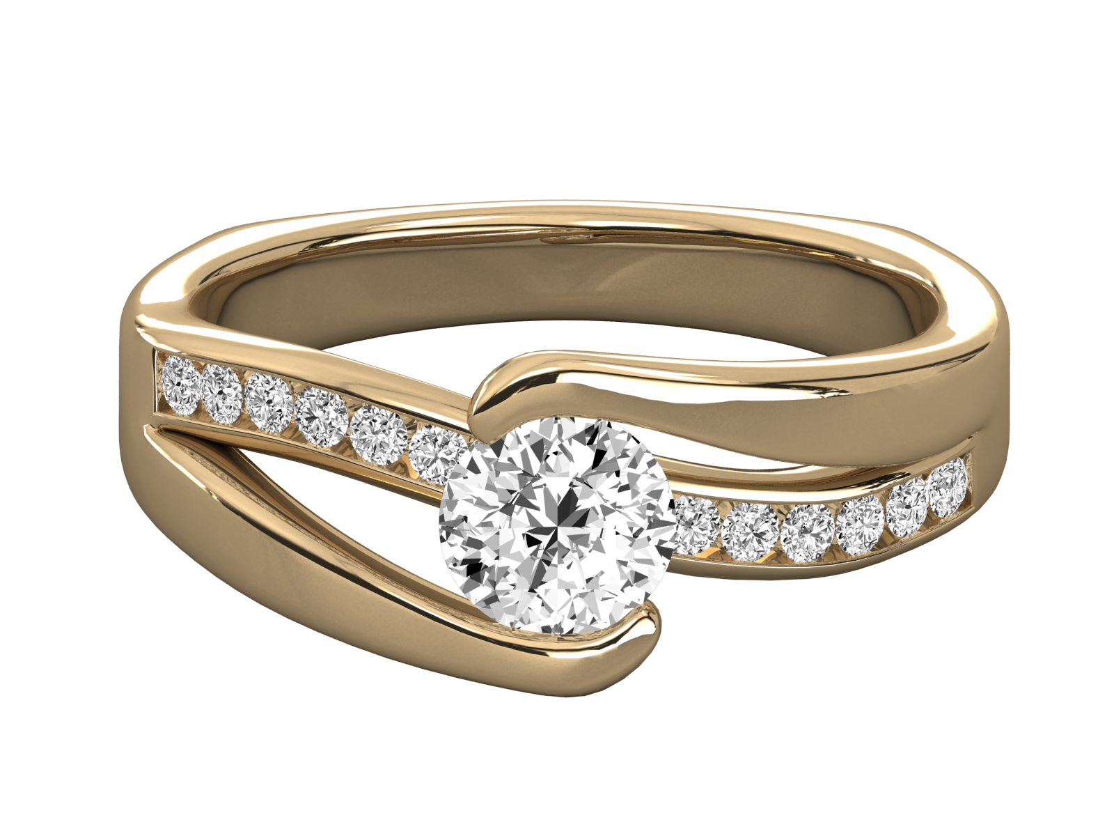 10K GOLD SOLITAIRE  LAB GROWN DIAMOND  BRILLIANT RING.