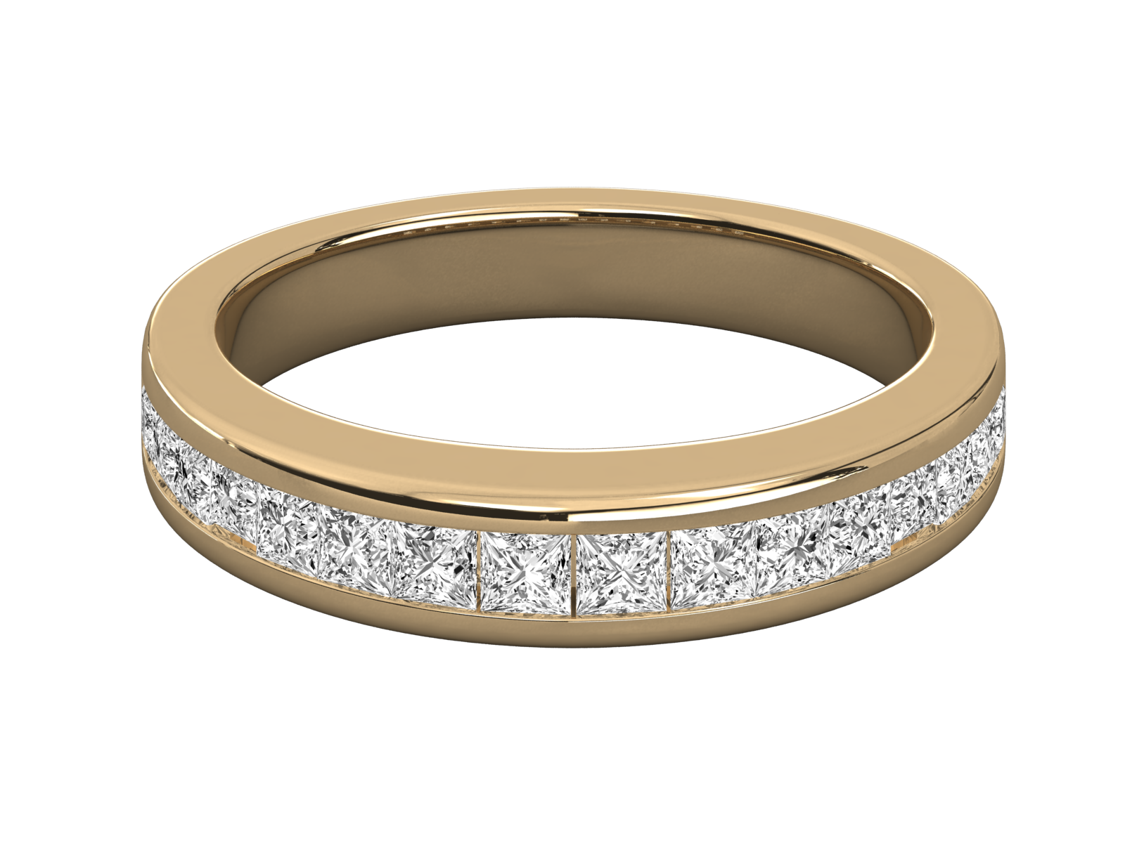 10K GOLD  LAB GROWN DIAMOND LADIES BAND RING.