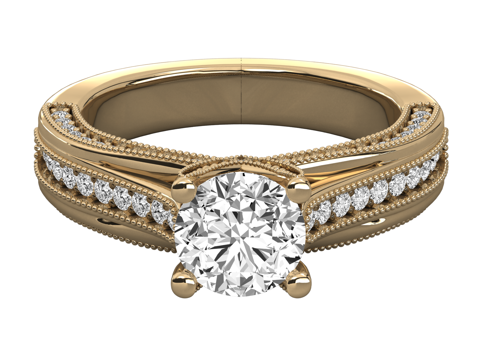 9K GOLD SOLITAIRE LAB GROWN DIAMOND LADIES  RING.