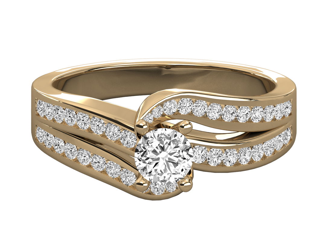10K GOLD SOLITAIRE LAB GROWN DIAMOND LADIES  RING.