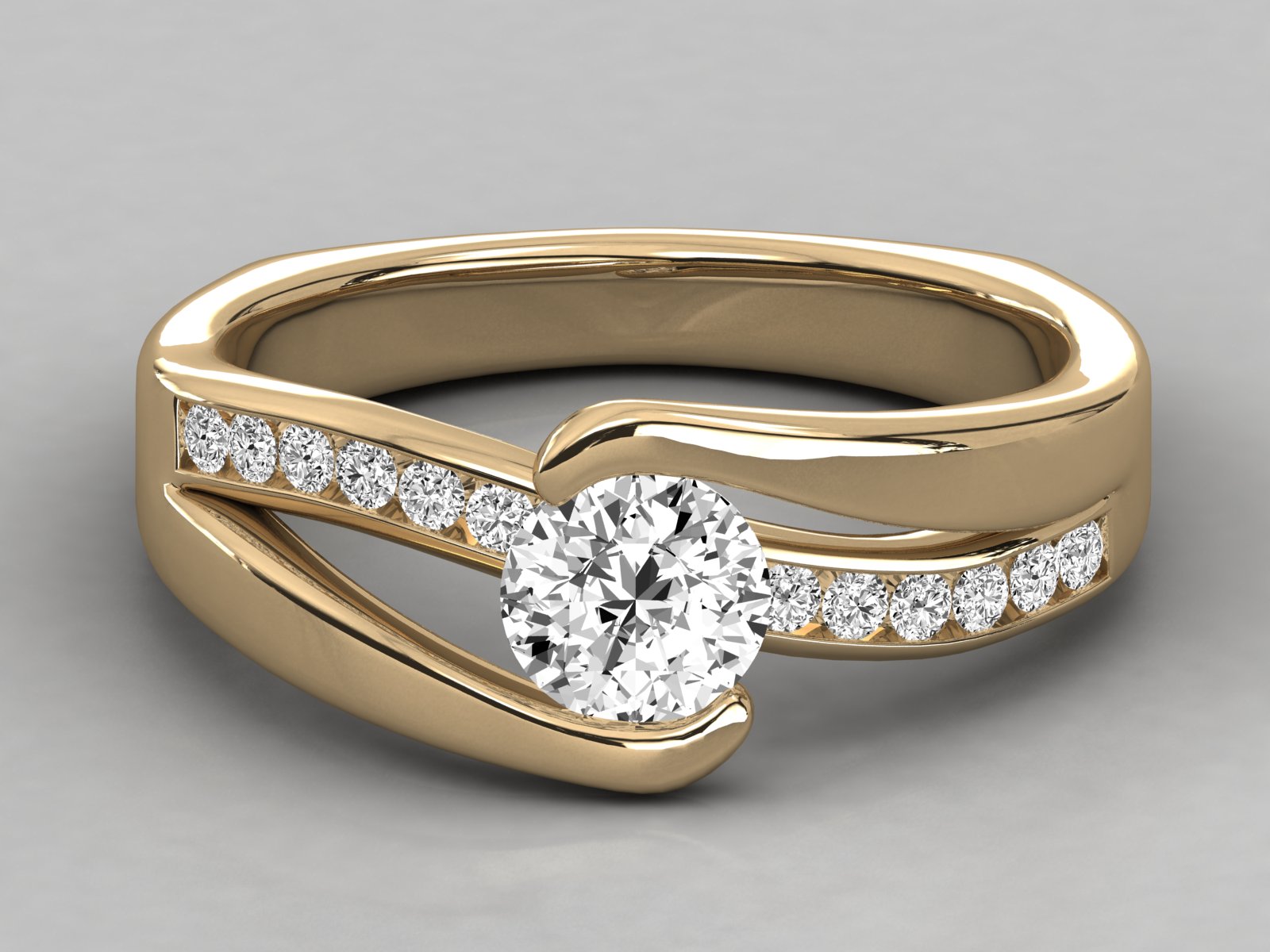 10K GOLD SOLITAIRE  LAB GROWN DIAMOND  BRILLIANT RING.